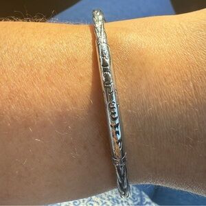 Intricate 925 Sterling Silver Bangle Bracelet